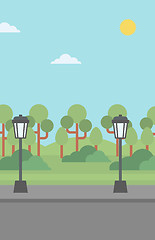 Image showing Background of park with streetlight.