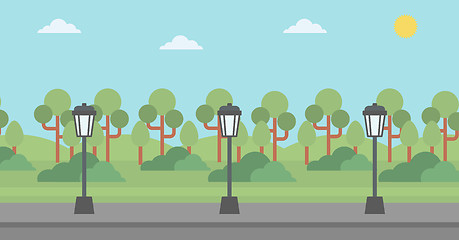 Image showing Background of park with streetlight.