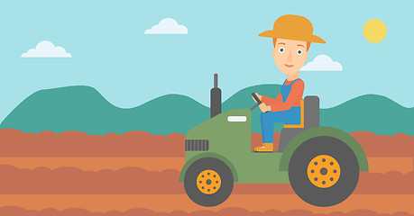 Image showing Farmer driving tractor.