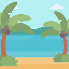 Image showing Background of tropical beach and sea.