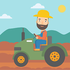 Image showing Farmer driving tractor.