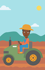 Image showing Farmer driving tractor.