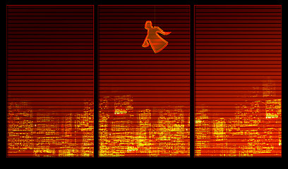Image showing Window background series. An angel on the window