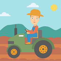 Image showing Farmer driving tractor.