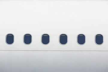 Image showing Windows of the airplane