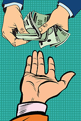 Image showing hand giving money