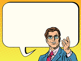 Image showing Business man poster comic bubble