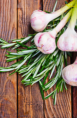 Image showing garlic and rosemary