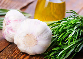 Image showing garlic and olive oil