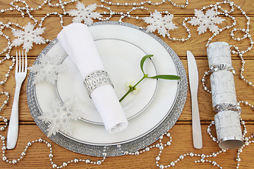 Image showing Sparkling Christmas Table Setting