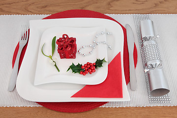 Image showing Christmas Decorative Table Setting