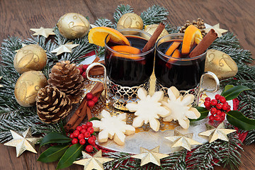 Image showing Gingerbread Biscuits and Mulled Wine