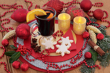 Image showing Gingerbread Biscuits and Mulled Wine