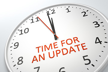 Image showing clock with text time for an update