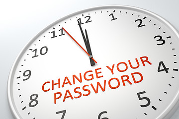 Image showing clock with text change your password