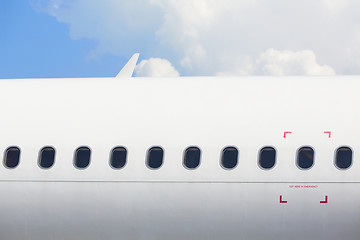 Image showing Windows of the airplane