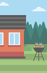 Image showing Background of the house with barbecue.