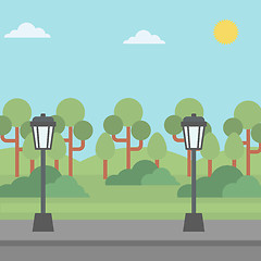 Image showing Background of park with streetlight.