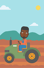 Image showing Farmer driving tractor.