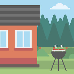 Image showing Background of the house with barbecue.