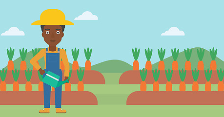 Image showing Farmer with watering can.