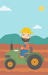 Image showing Farmer driving tractor.