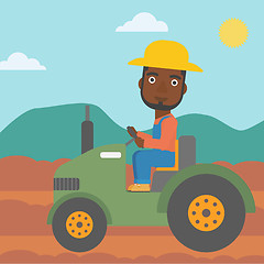 Image showing Farmer driving tractor.