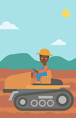 Image showing Farmer driving tractor.