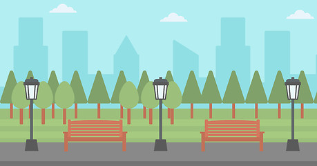 Image showing Background of park with streetlight.