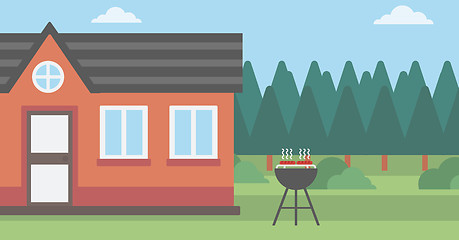 Image showing Background of the house with barbecue.