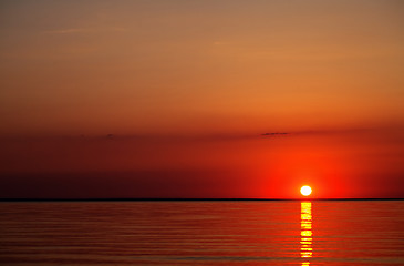 Image showing Sunset on the lake