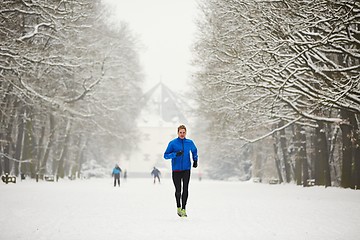 Image showing Winter jogging