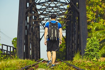 Image showing Young traveler in Asia