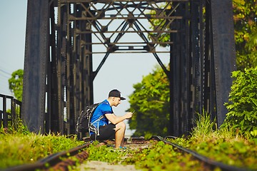 Image showing Young traveler in Asia