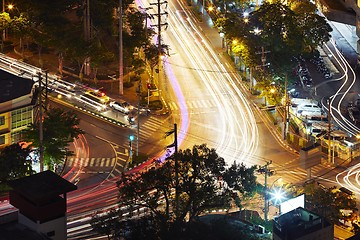 Image showing Crossroad at the night