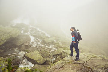 Image showing Traveler in mountains