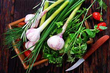 Image showing garlic and aroma herb