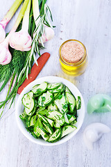 Image showing salad with cucumber