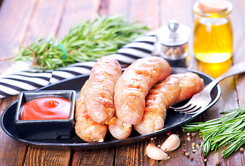 Image showing baked sausages