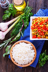 Image showing boiled rice with vegetables