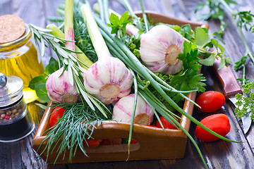 Image showing garlic and aroma herb