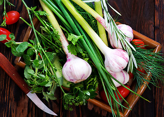 Image showing garlic and aroma herb