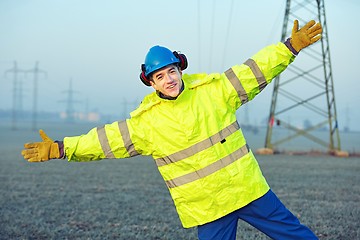 Image showing Happy worker with helmet