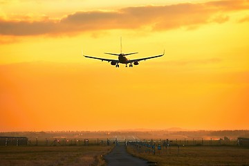 Image showing Airplane is landing