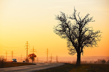 Image showing Road at the sunset