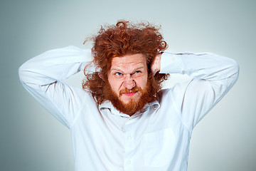 Image showing The portrait of disgusted man