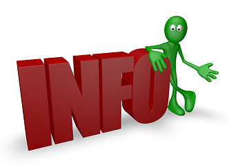 Image showing cartoon guy and the word info - 3d rendering