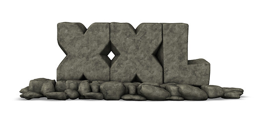 Image showing stone letters xxl on white background - 3d rendering