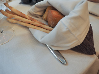 Image showing Bread and breadsticks