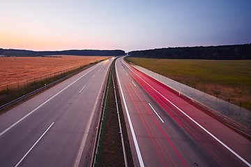 Image showing Highway at the sunrise